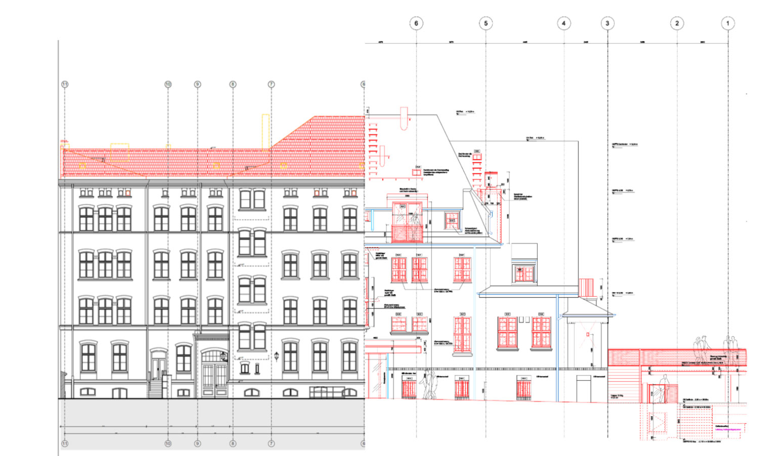 Architektenzeichnung eines Hauses