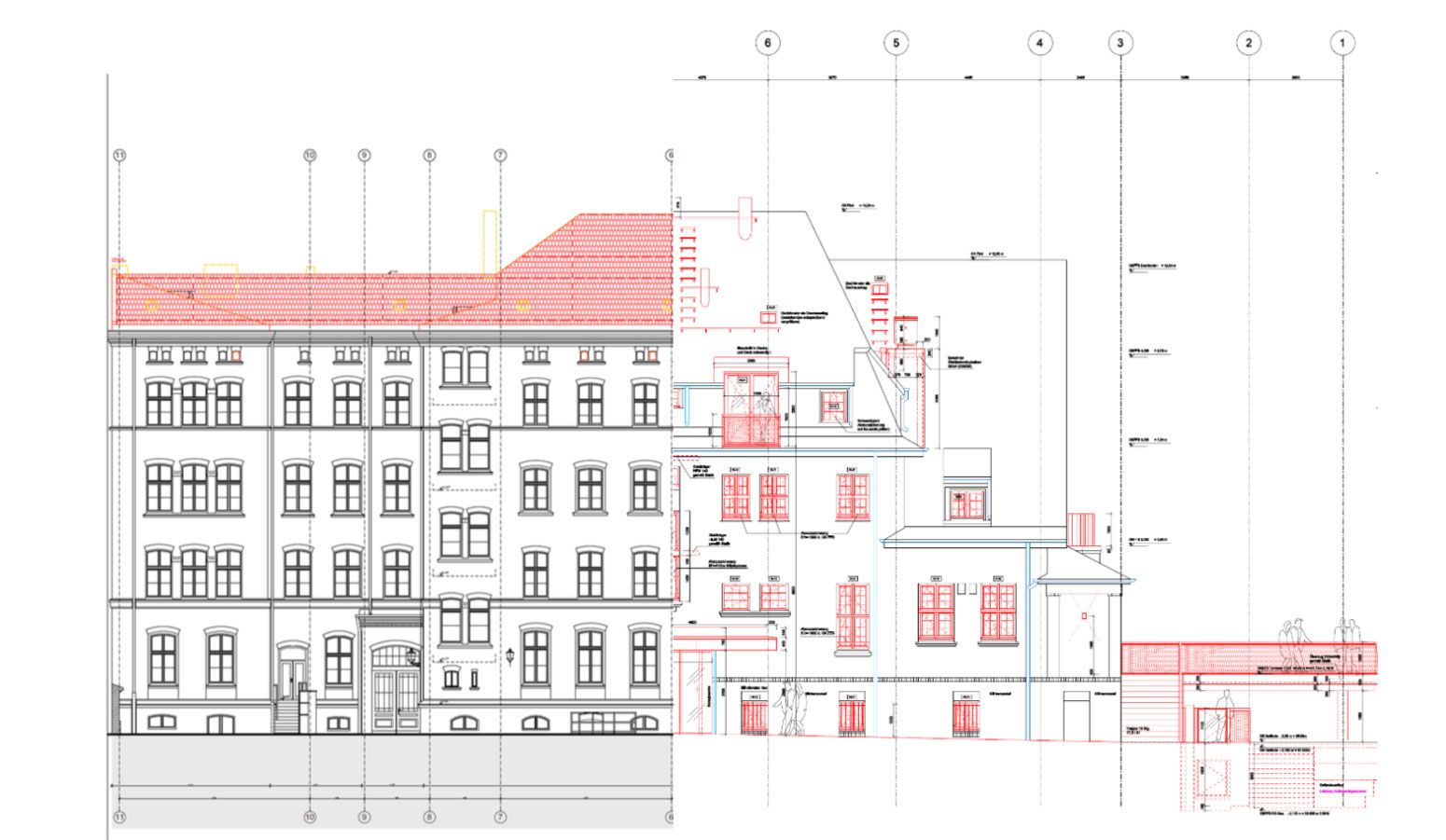 Architektenzeichnung eines Hauses